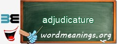 WordMeaning blackboard for adjudicature